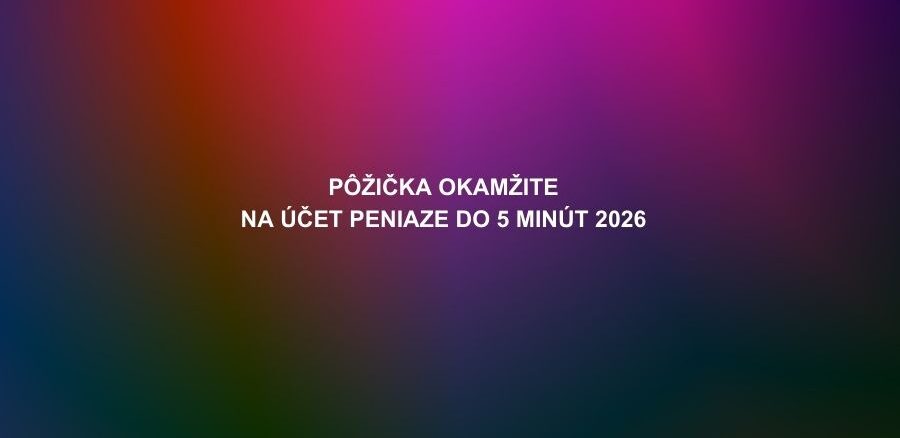 Pôžička okamžite