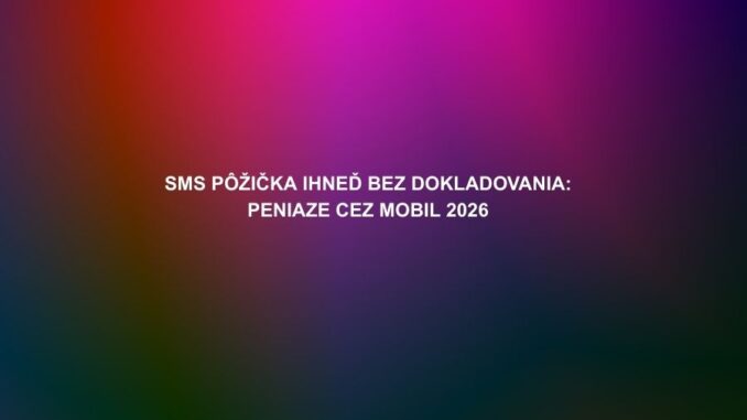 SMS pôžička ihneď bez dokladovania